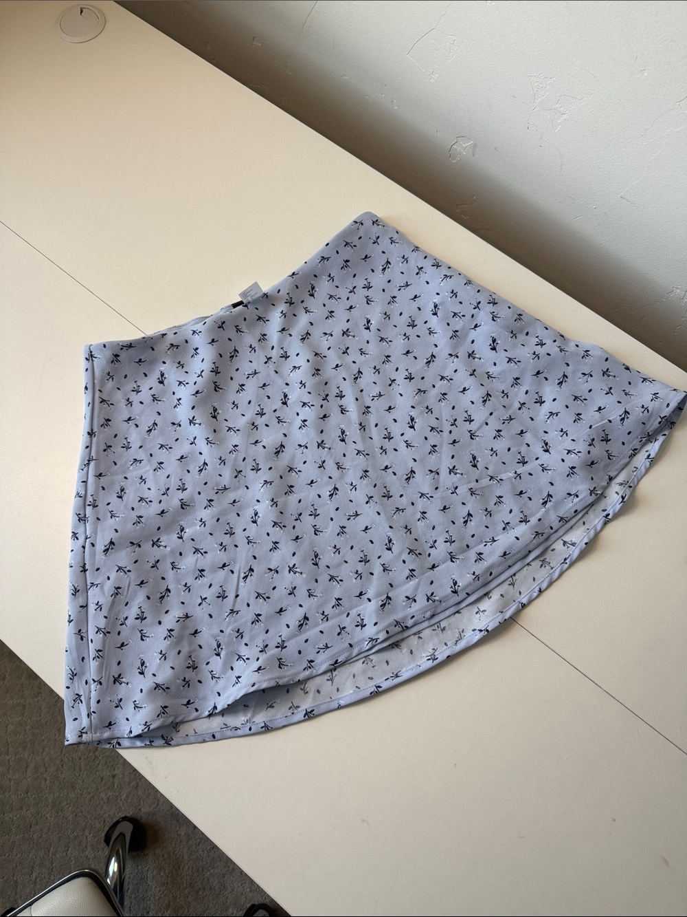 H&M Light Blue Floral Circle Skirt